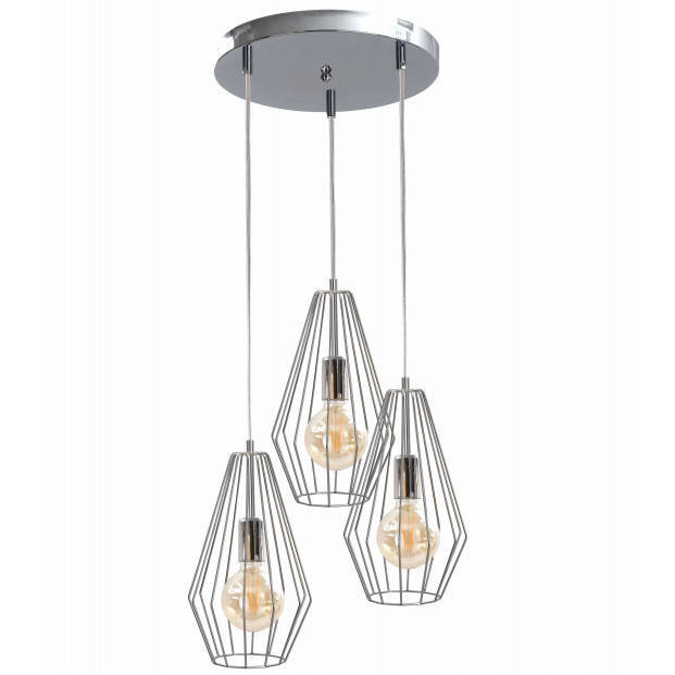 KET Loftowa LAMPA wisząca loftowa OPRAWA druciany ZWIS kaskada srebrna KET669
