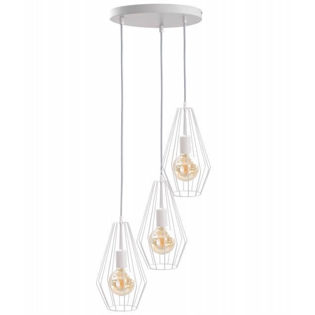 KET LAMPA wisząca loftowa OPRAWA kaskada ZWIS metalowy biały KET442