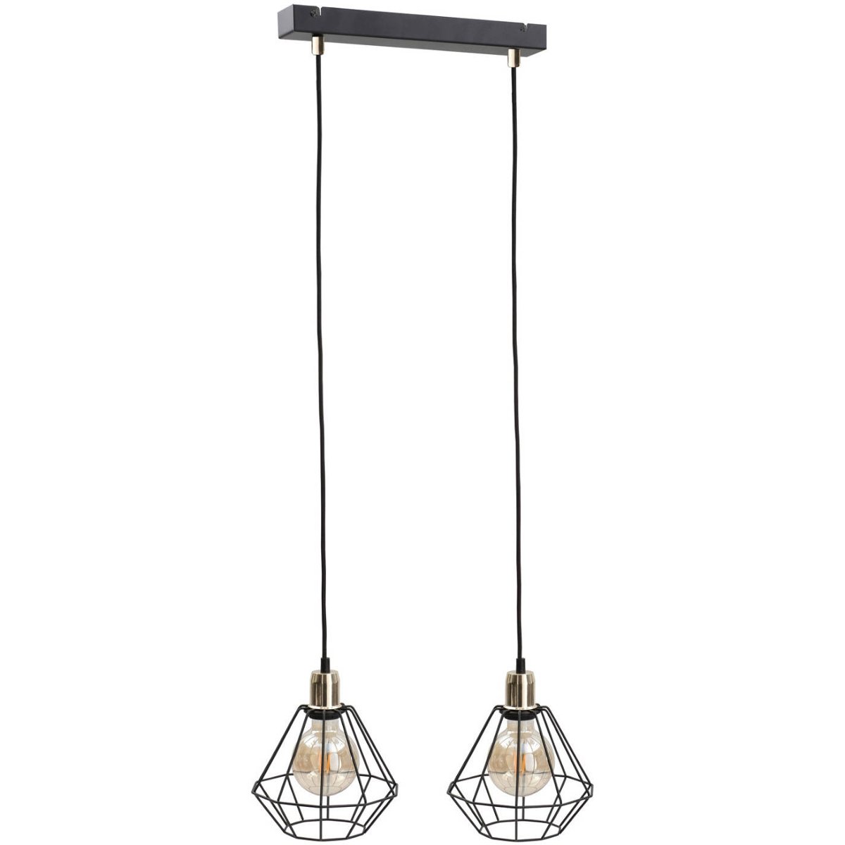 KET Loftowa LAMPA wisząca industrialna OPRAWA druciany ZWIS metalowy złoty KET444