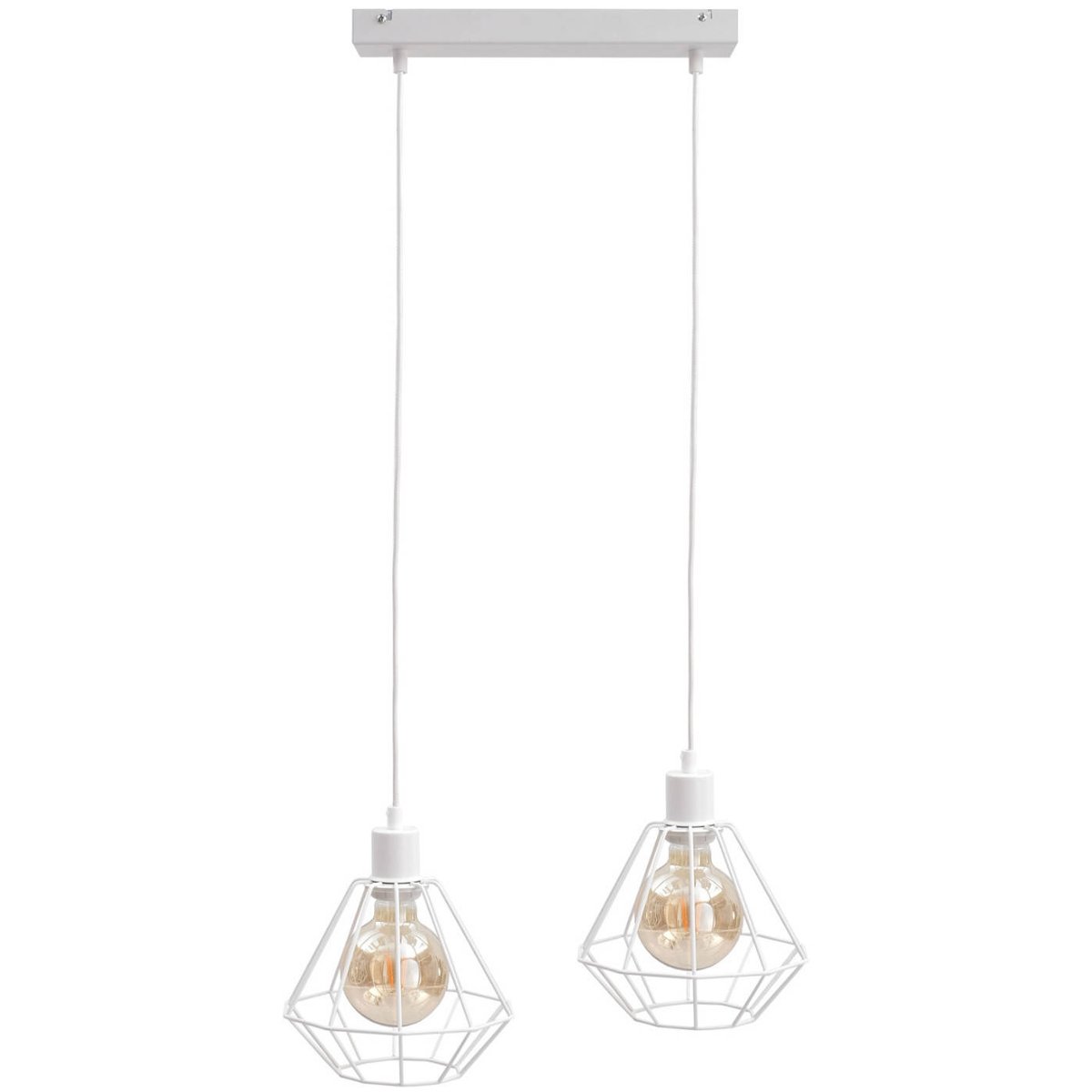 KET Loftowa LAMPA wisząca metalowa OPRAWA industrialny ZWIS druciany biały KET460