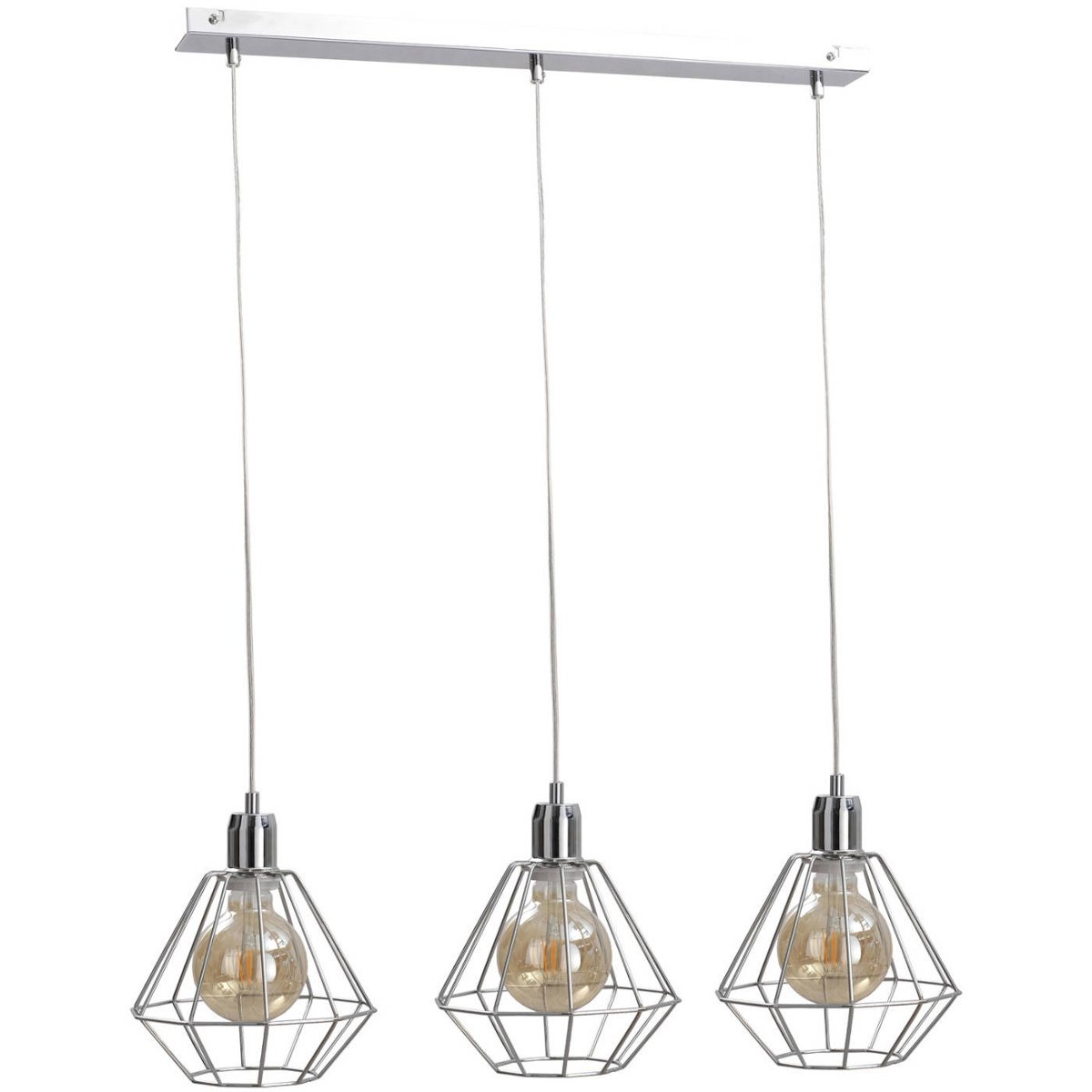 KET Industrialna LAMPA wisząca metalowa OPRAWA loftowy ZWIS druciaki srebrny KET696