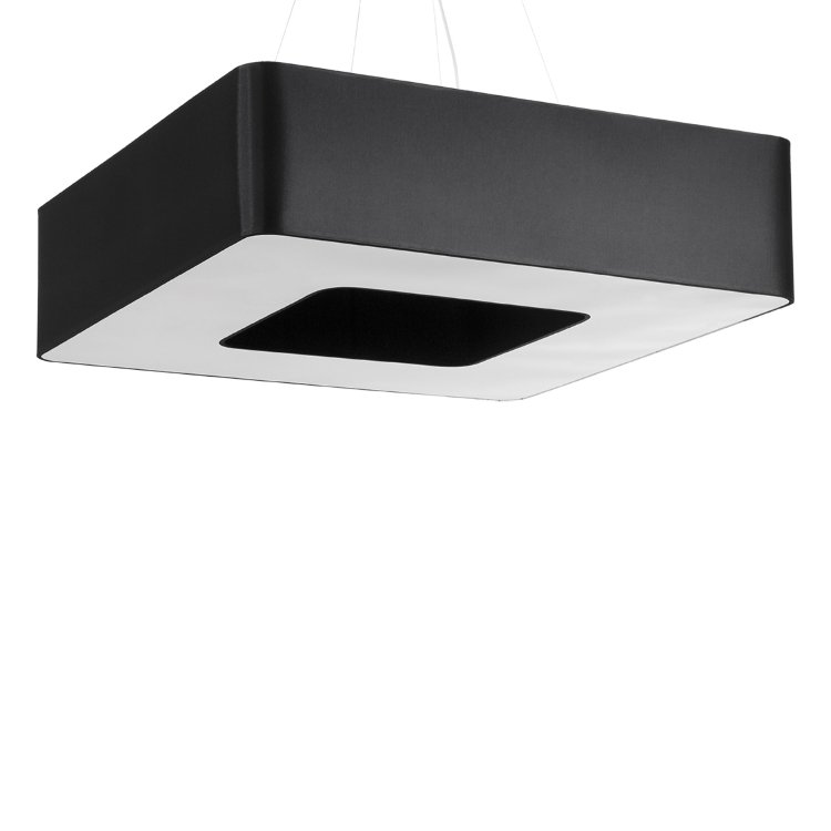 Sollux Lighting Wisząca LAMPA materiałowa kwadratowa OPRAWA zwis abażurowy czarny SL828