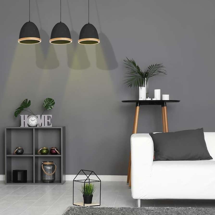 Luminex Lampa wisząca Studio 8853 lampa sufitowa żyrandol 3x60W E27 brązowa czarna
