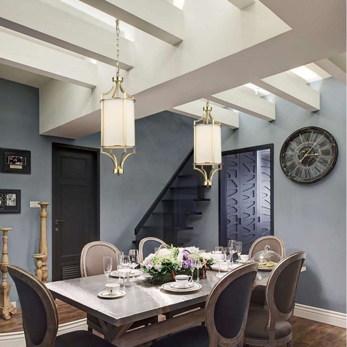 Orlicki Design Lunga lampa wisząca biały złoty OR80568