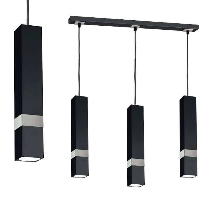 Milagro Czarna Lampa Wisząca Vidar Black/Chrome 3x Gu10 MLP6288