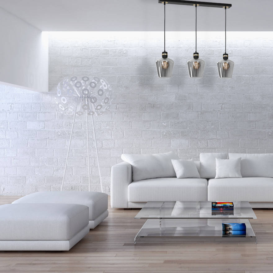 Milagro Wisząca LAMPA loft RICHMOND MLP6539 podłużna OPRAWA szklany ZWIS na listwie czarny przezroczysty MLP6539