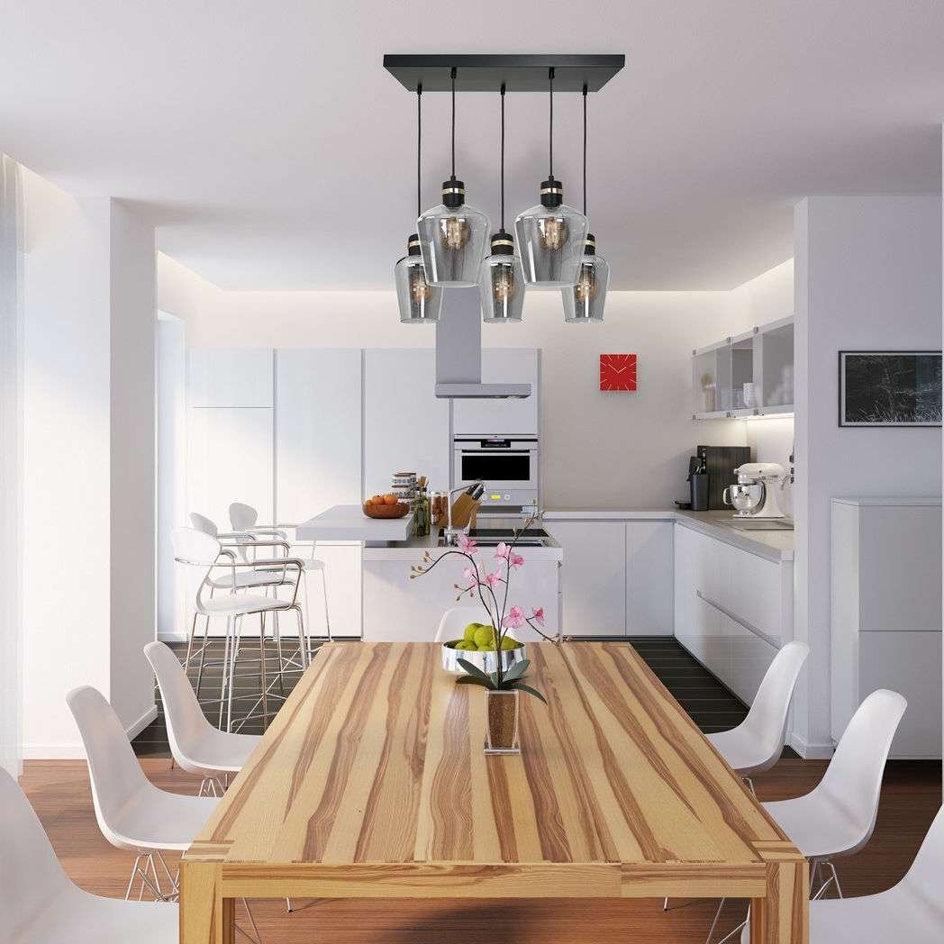 Milagro Wisząca LAMPA loft RICHMOND MLP6543 kaskada OPRAWA szklana ZWIS na listwie czarny przezroczysty MLP6543