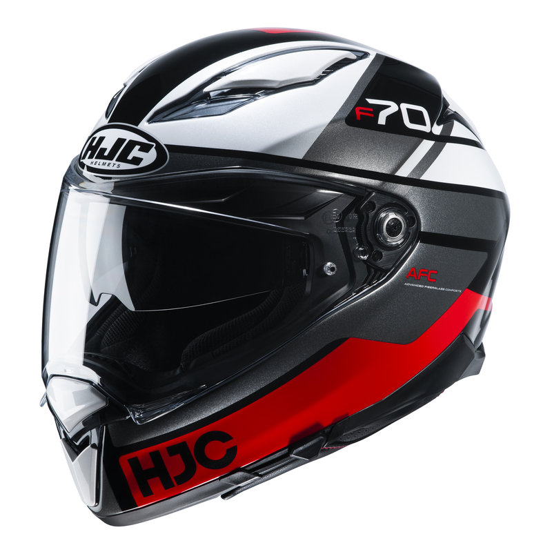 HJC pełny kask motocyklowy F70 Tino MC1 czarny biały czerwony L
