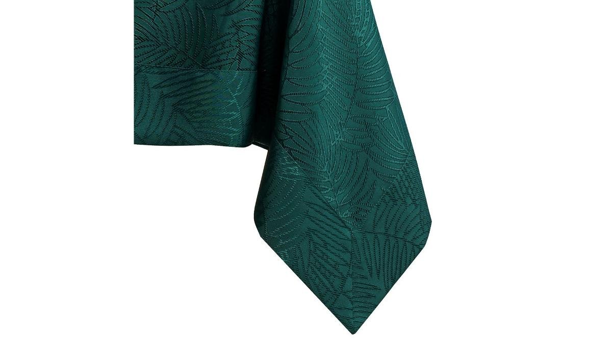 Obrus Gaia Butelkowa zieleń Tłoczony Roślinny 140x500 AmeliaHome - TCLOTH/AH/GAIA/BRD/BOTTLEGREEN/140X500