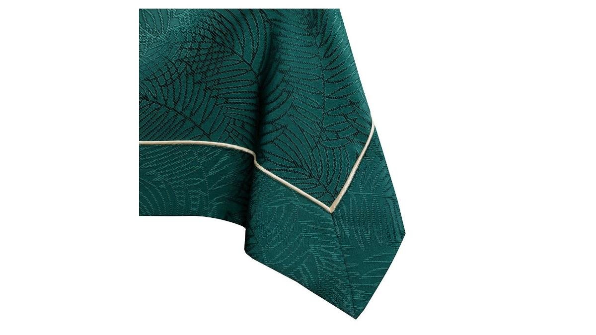 Obrus Gaia Butelkowa zieleń Tłoczony Roślinny 120x180 AmeliaHome - TCLOTH/AH/GAIA/BRD/PPG/BOTTLEGREEN/120X180