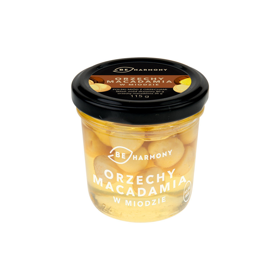 BeHarmony, orzechy macadamia w miodzie akacjowym, 115 g