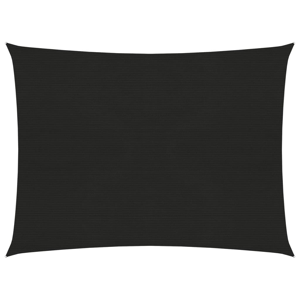 vidaXL Żagiel przeciwsłoneczny, 160 g/m, czarny, 3x4 m, HDPE vidaXL