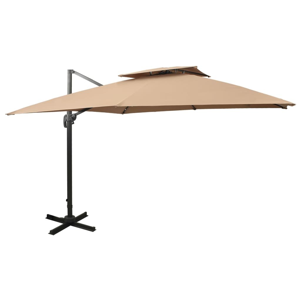 vidaXL Parasol wiszący z podwójną czaszą, 300x300 cm, kolor taupe vidaXL