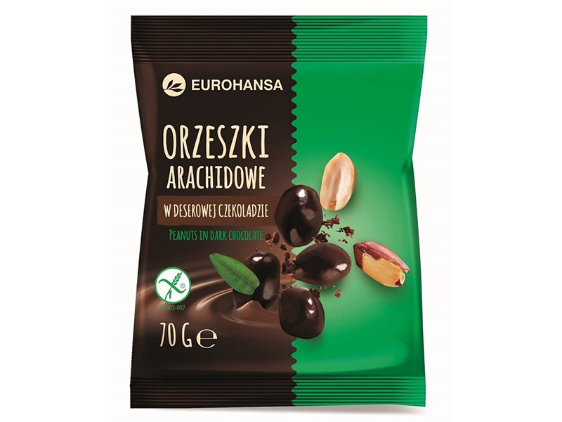 ORZESZKI ZIEMNE BEZGLUTENOWE W CZEKOLADZIE 70G EUROHANSA