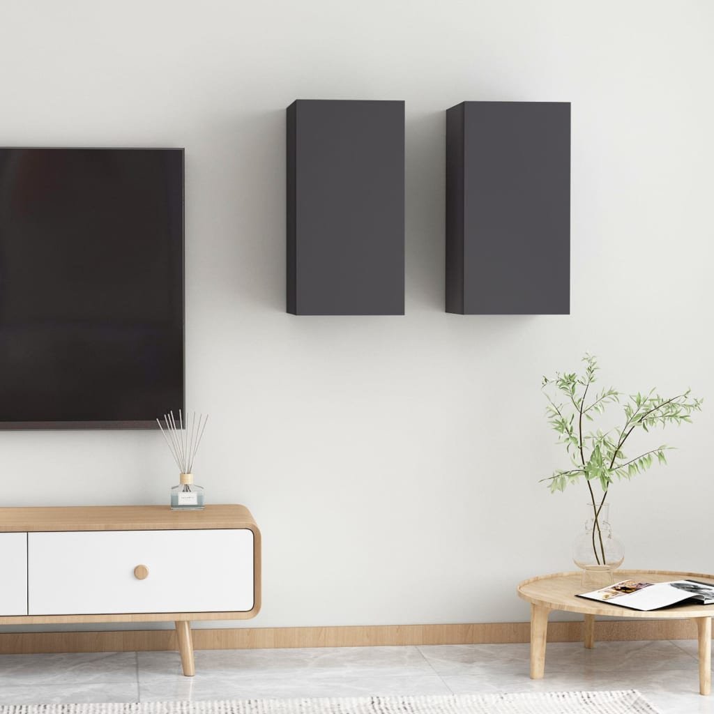 vidaXL Lumarko Szafki telewizyjne, 2 szt., szare, 30,5x30x60 cm, płyta wiórowa 803331