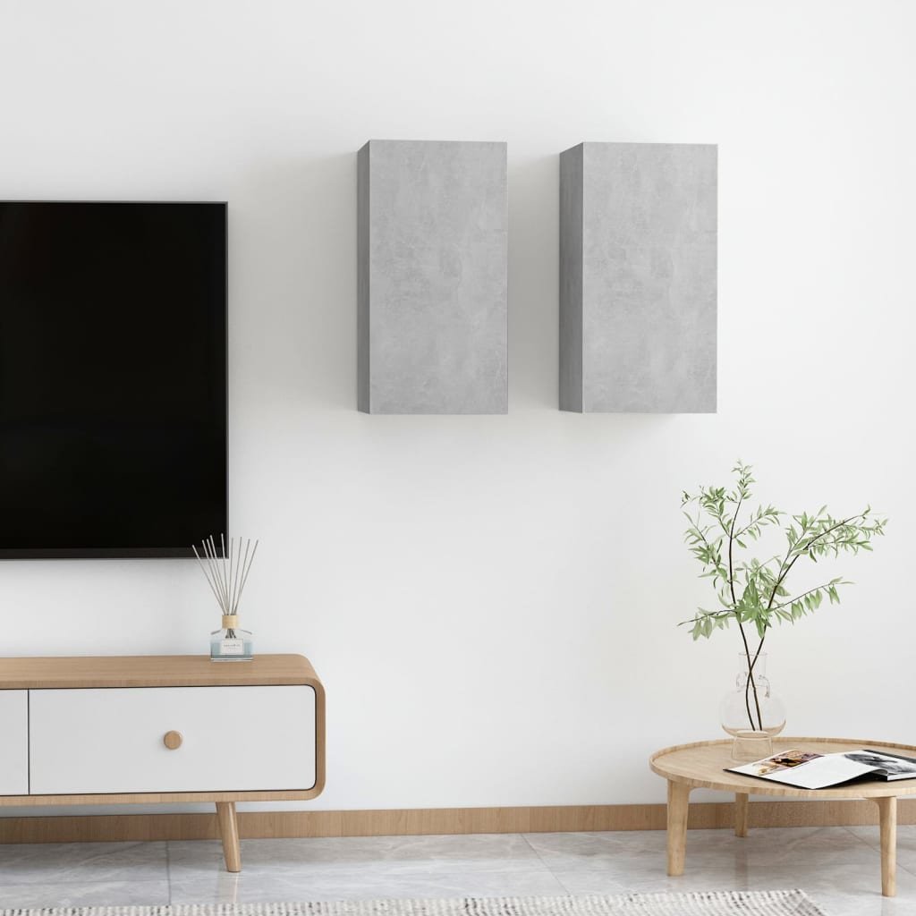 vidaXL Lumarko Szafki telewizyjne, 2 szt., szarość betonu, 30,5x30x60 cm 803335