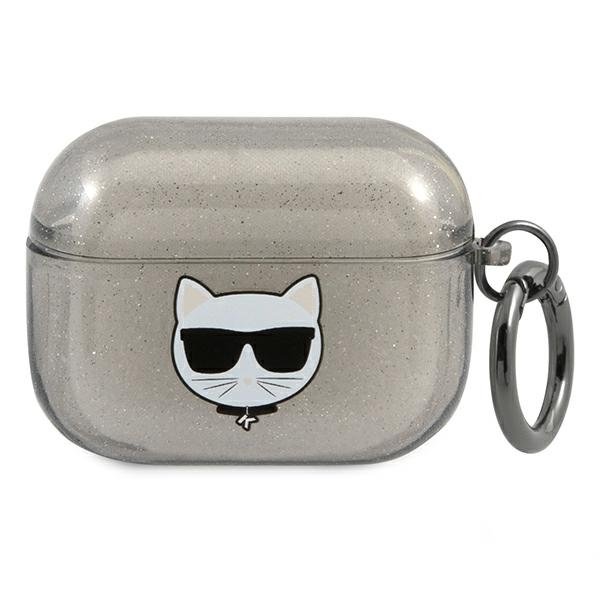 Apple Karl Lagerfeld Etui Karl Lagerfeld KLAPUCHGK AirPods Pro cover czarny/black Glitter Choupette KLD586BLK