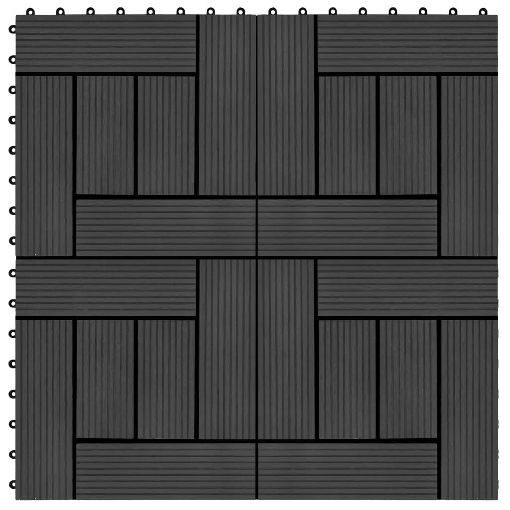 VidaXL Lumarko Płytki tarasowe, 22 szt., 30 x 30 cm, 2 m, WPC, czarne 277803 VidaXL