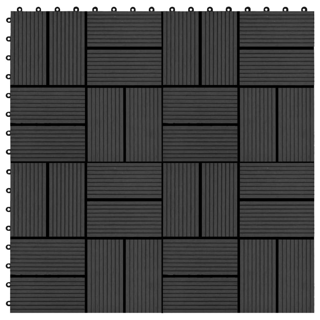 shumee Płytki tarasowe 22 szt. 30 x 30 cm 2 m WPC czarne