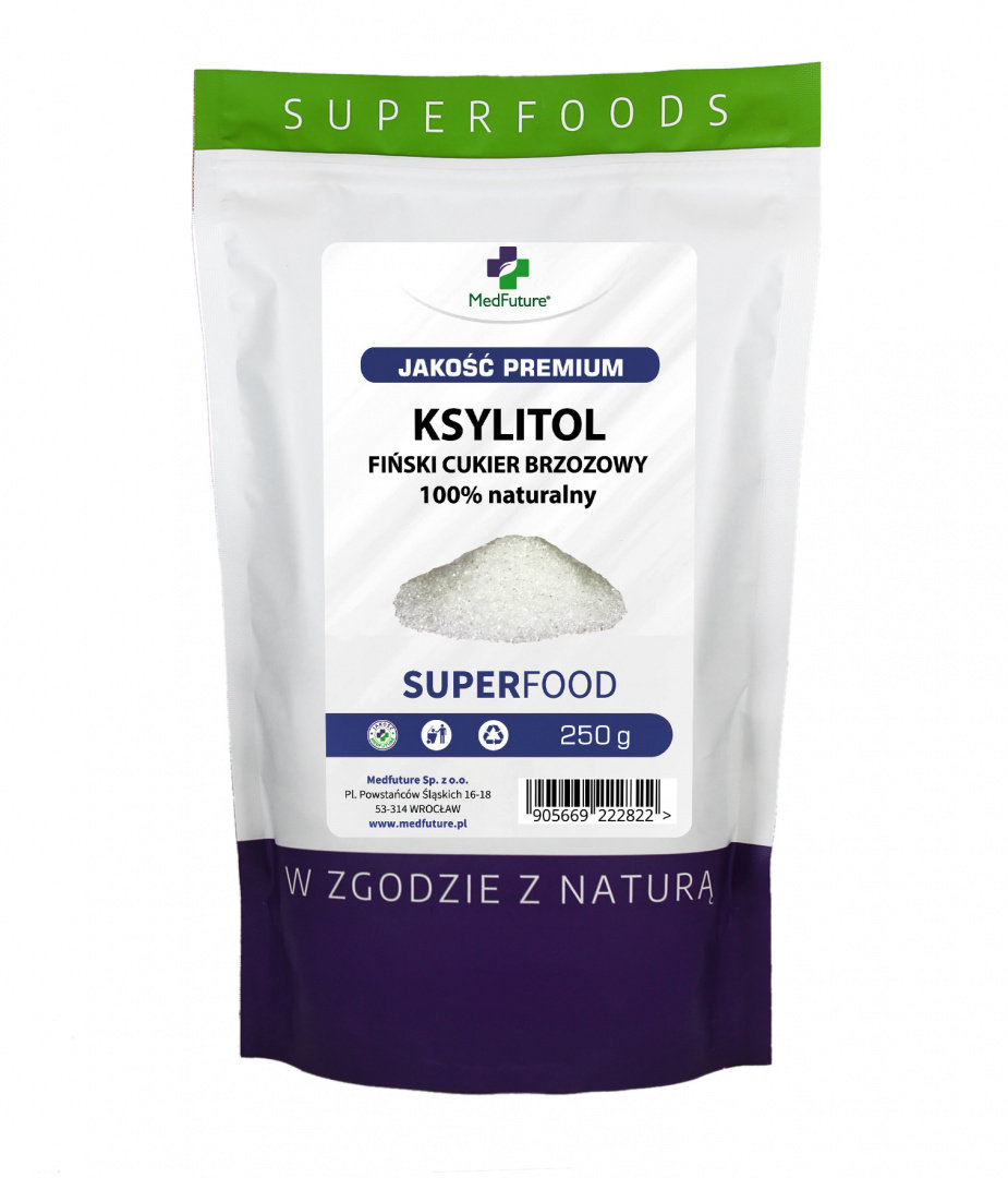 Medfuture Ksylitol fiński - 250 g Cukier brzozowy