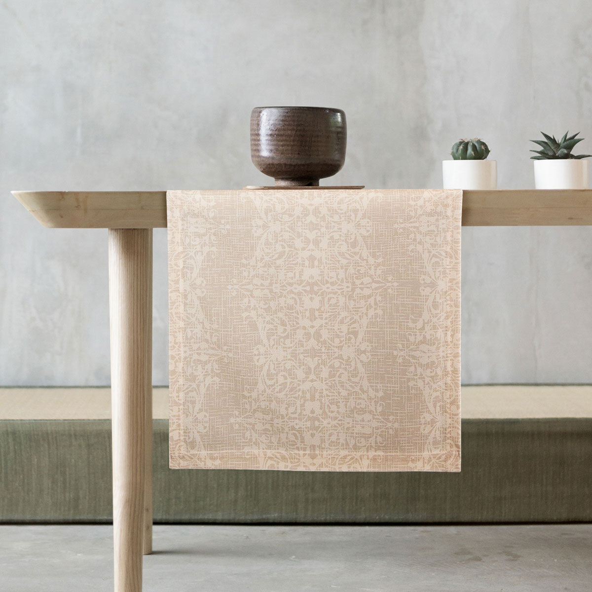 Bieżnik stołowy, runner, obrus wzór orientalny beżowy Natural 40x140 cm