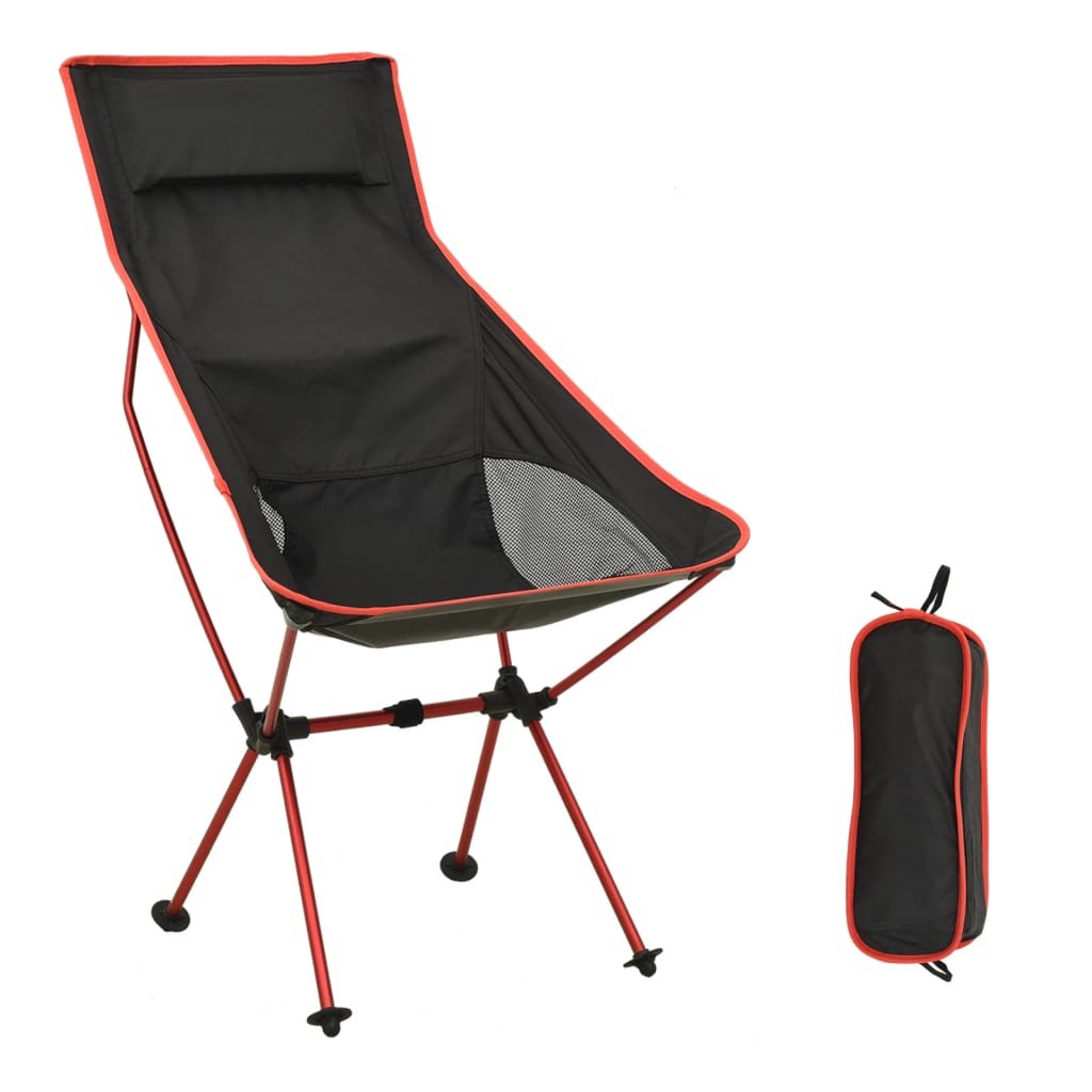 vidaXL Składane krzesło turystyczne PVC i aluminium czarne