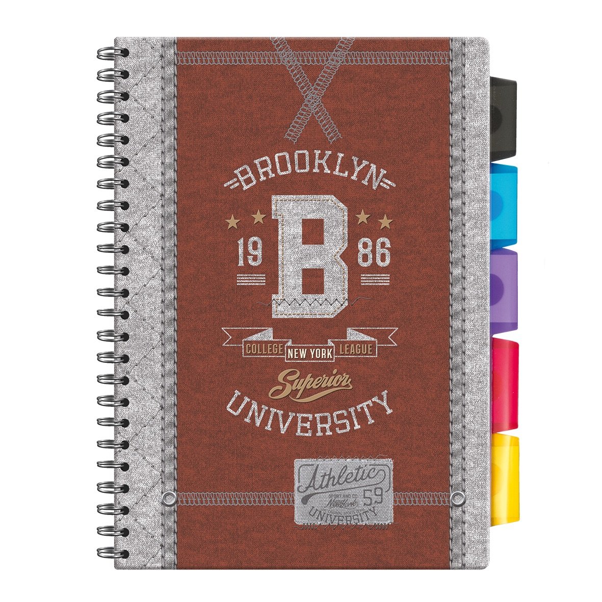 Kołonotatnik z zakładkami A4, Brooklyn University