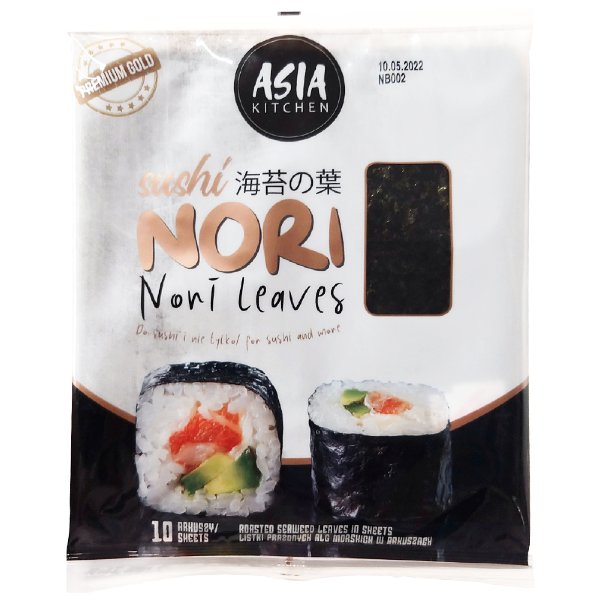 Asia Kitchen Algi Sushi Nori Premium Gold 10 szt - Asia Kitchen 2505-uniw