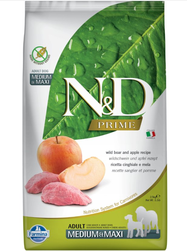 Farmina N&D GF Dog Boar & Apple Adult Medium/Maxi2,5kg