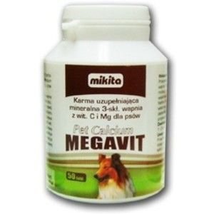 Mikita Pet Calcium Megavit preparat witaminowo mineralny dla psów 150tab
