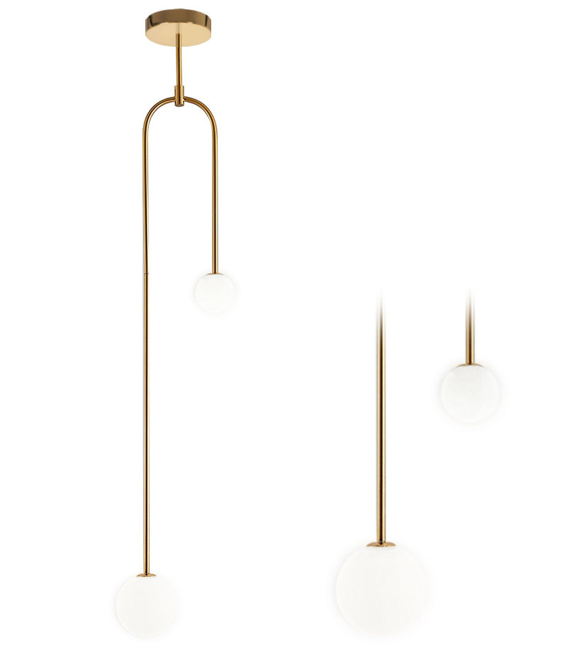 TooLight lampa wisząca 2x40W APP964-2CP zlota OSW-04049