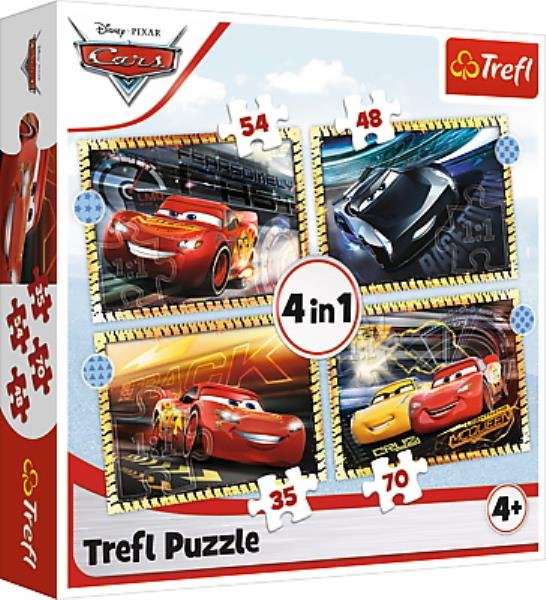 Trefl Puzzle 4w1 Do startu gotowi start Auta Cars 3 GXP-794501