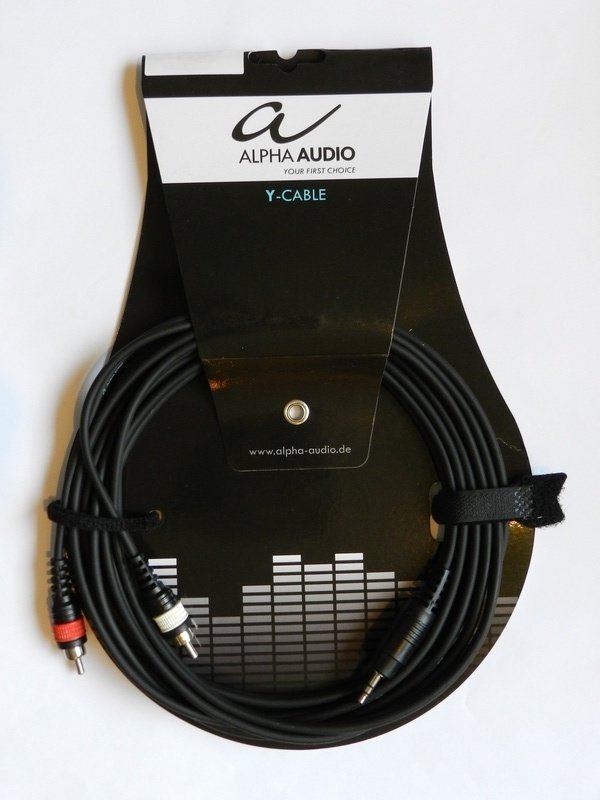 Kabel  2xCinch - 1xJack 3,5mm S. 1,5m czarny/ALPHA AUDIO