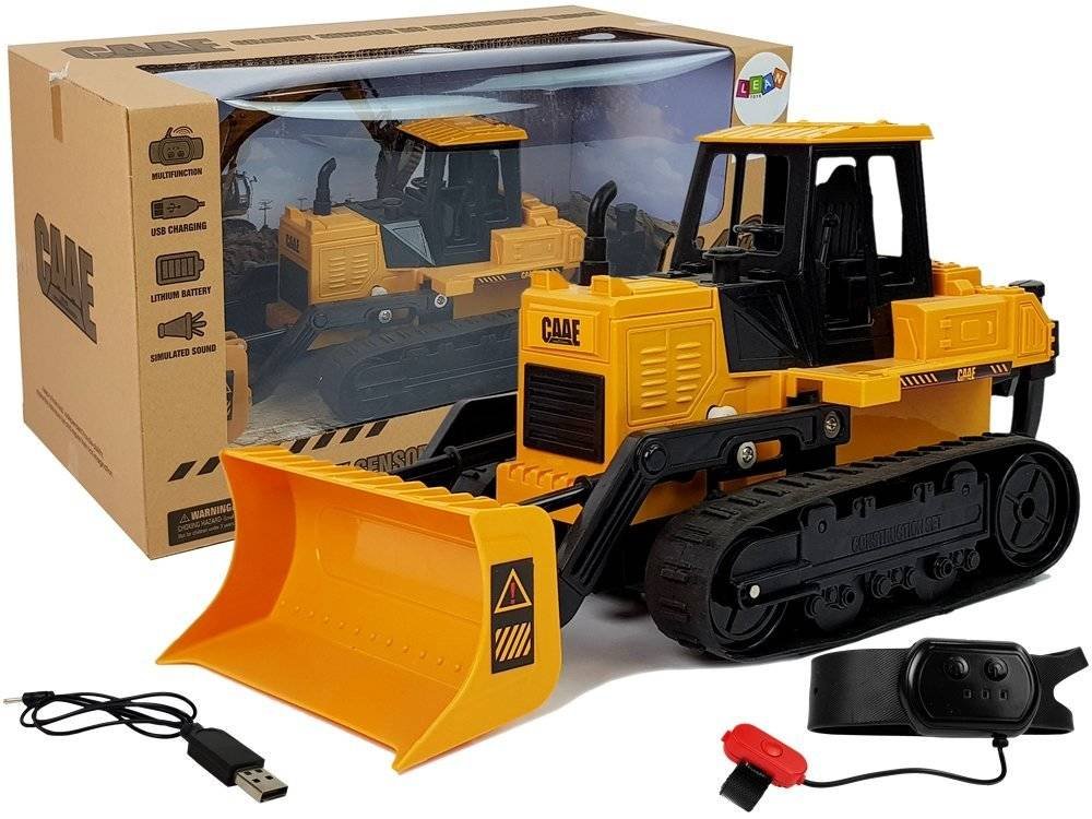 LEANToys Spychacz Buldożer Koła Gąsiennicowe Zdalnie Sterowany Ruchem Gestem Ręki 2.4G 1:28 8395