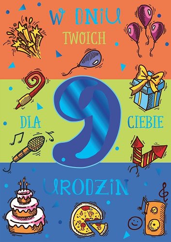 Kartka z życzeniami na 9 urodziny PR 334