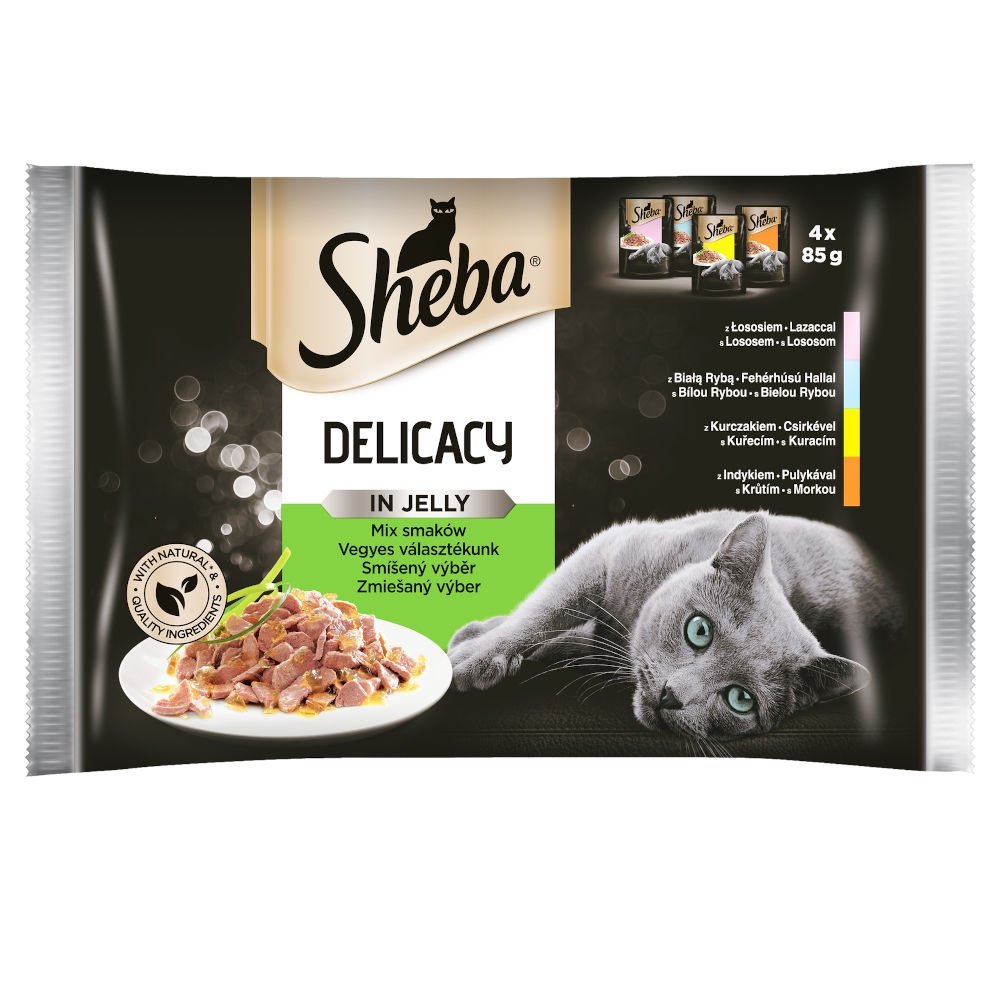 Sheba Delicacy Fine Flakes Mix Galaretka saszetki 4x85g
