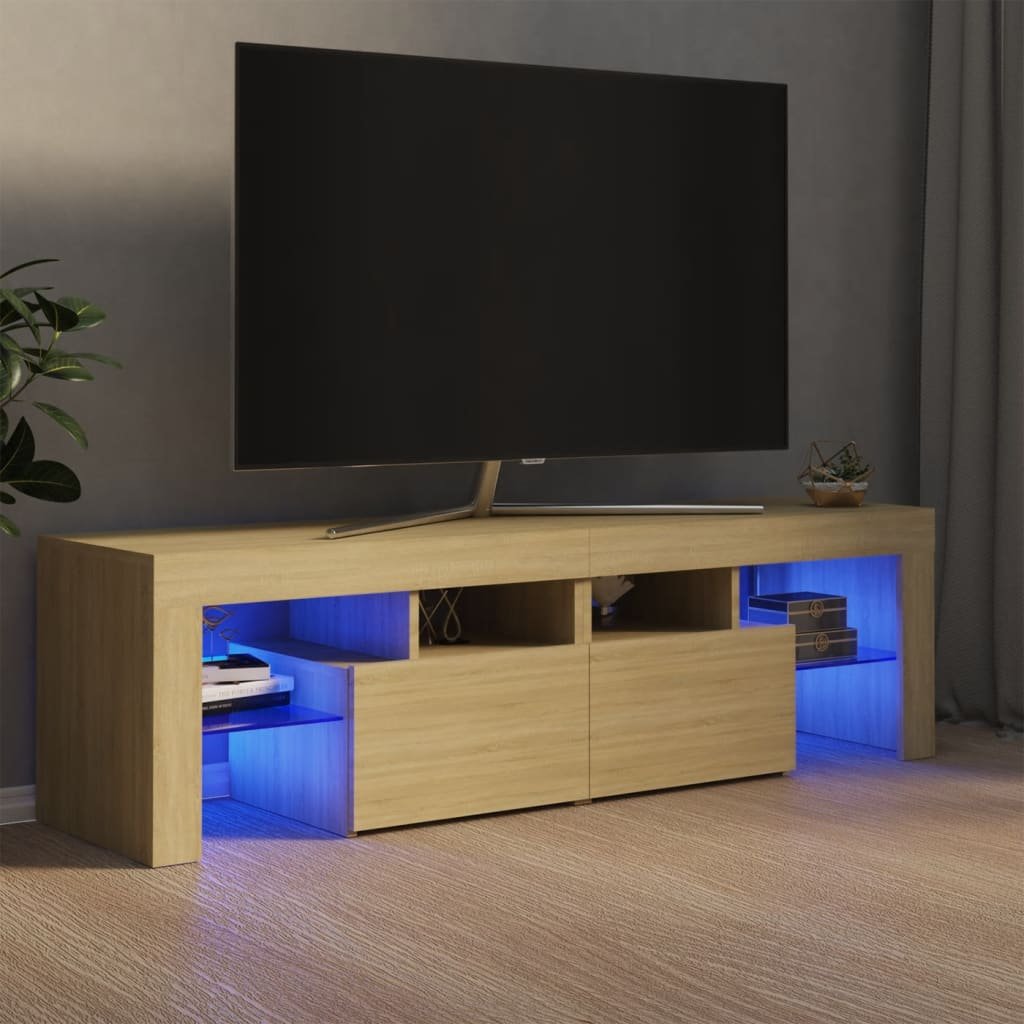 vidaXL Lumarko Szafka TV z oświetleniem LED, dąb sonoma, 140x35x40 cm 804367