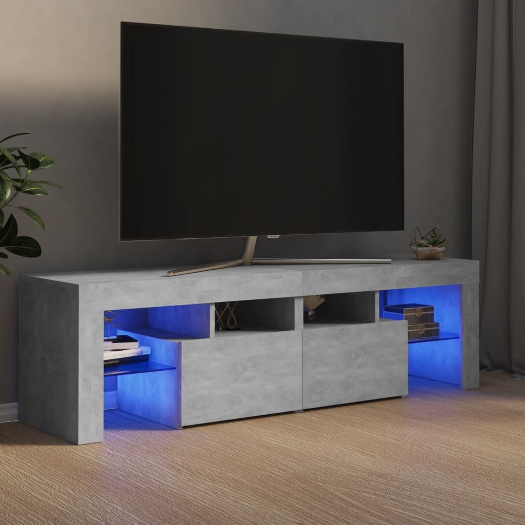 vidaXL Lumarko Szafka pod TV z oświetleniem LED, szarość betonu, 140x35x40 cm 804368
