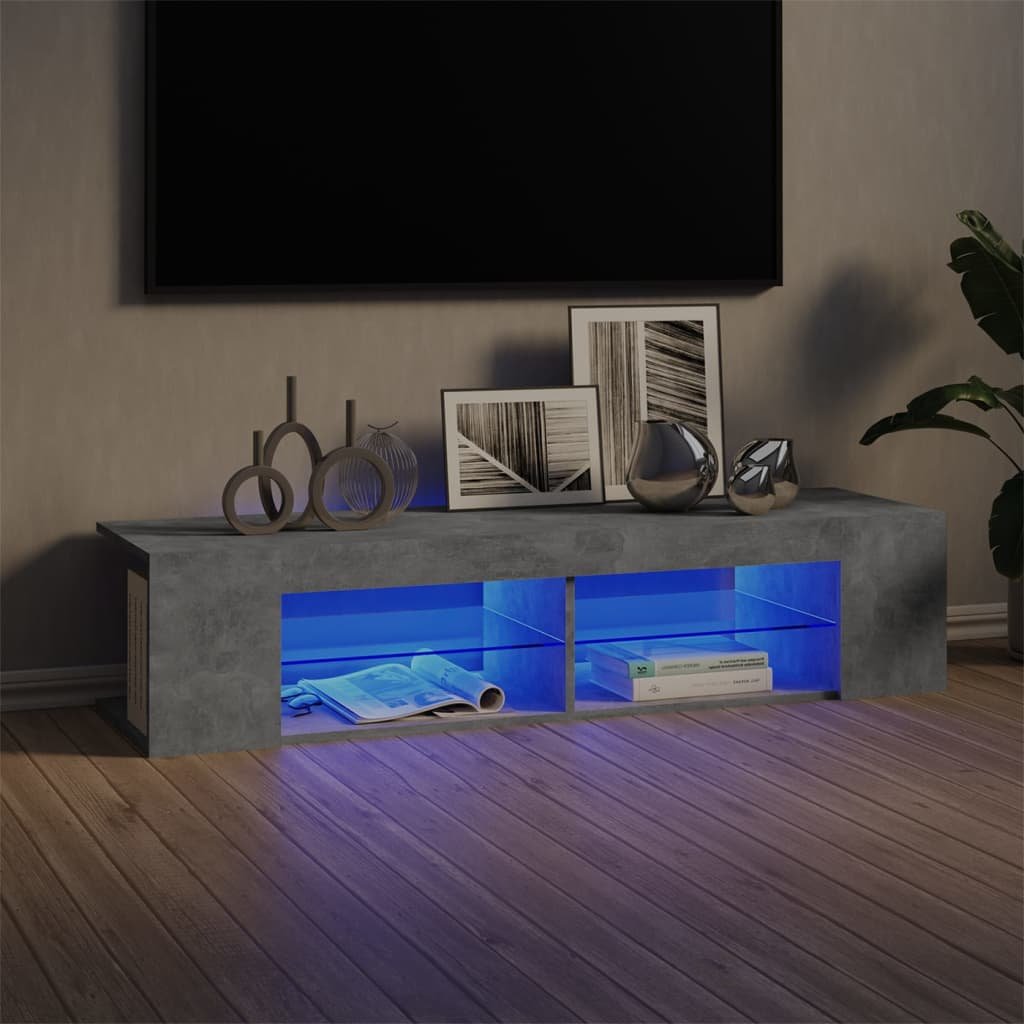 vidaXL Lumarko Szafka TV z oświetleniem LED, szarość betonu, 135x39x30 cm 804233