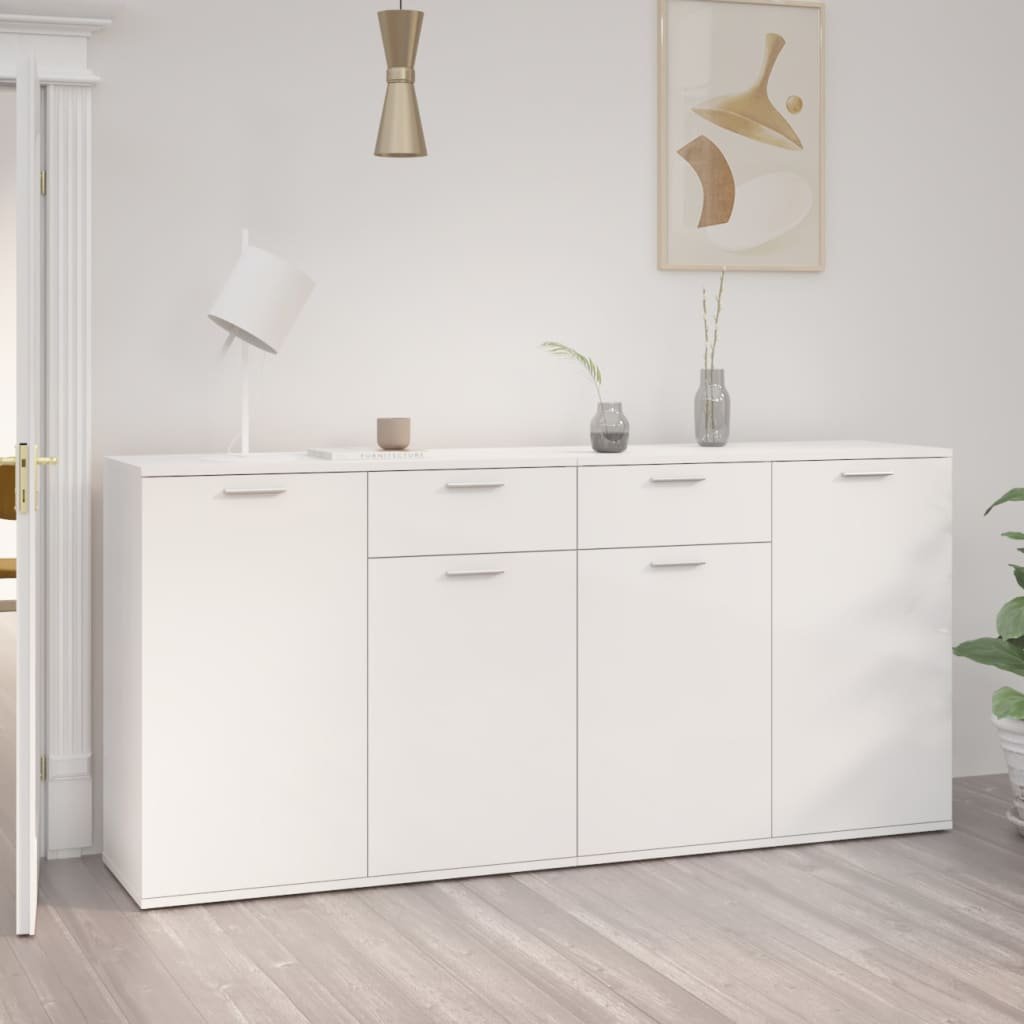 vidaXL Lumarko Szafka, wysoki połysk, biała, 160x36x75 cm, płyta! 3074933