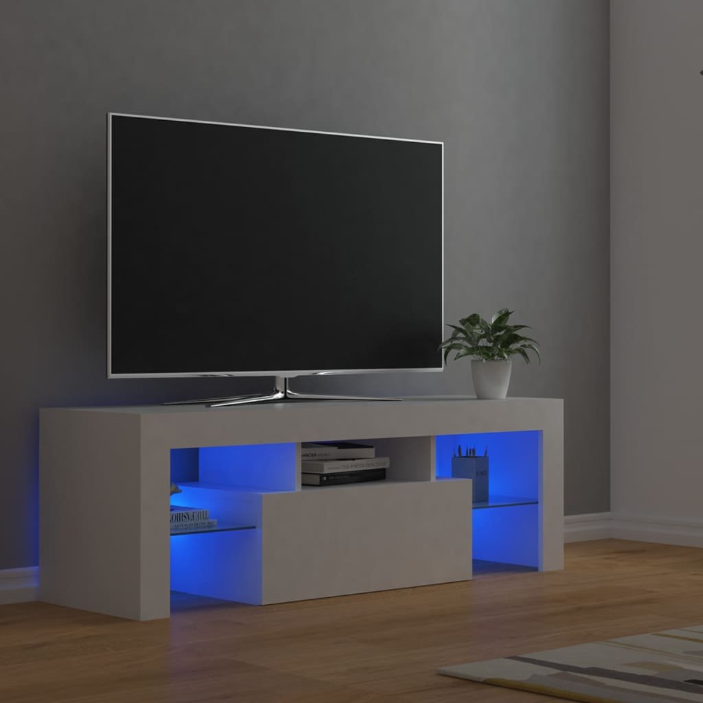 vidaXL Lumarko Szafka pod TV z oświetleniem LED, biała, 120x35x40 cm 804346