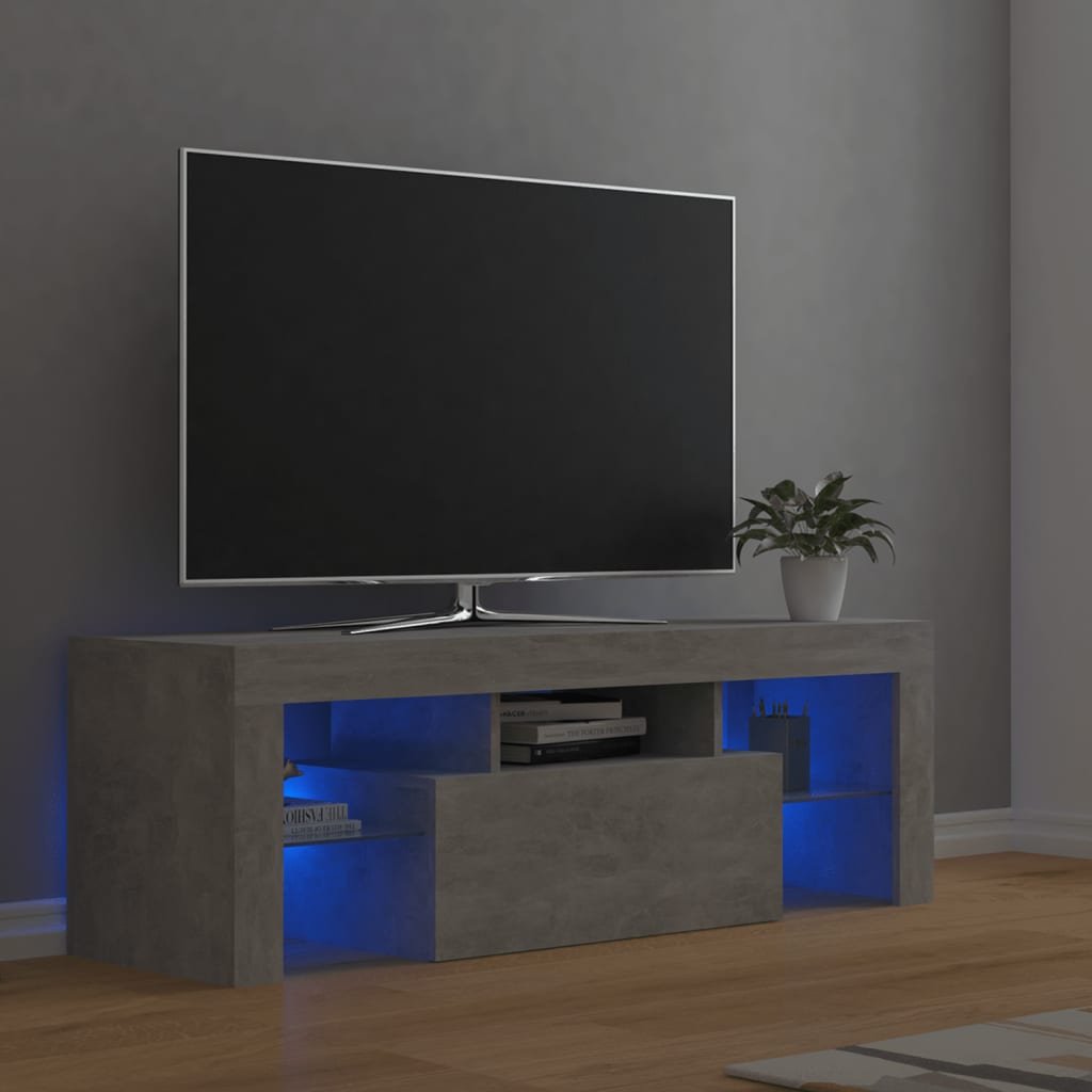 vidaXL Lumarko Szafka pod TV z oświetleniem LED, szarość betonu, 120x35x40 cm 804350