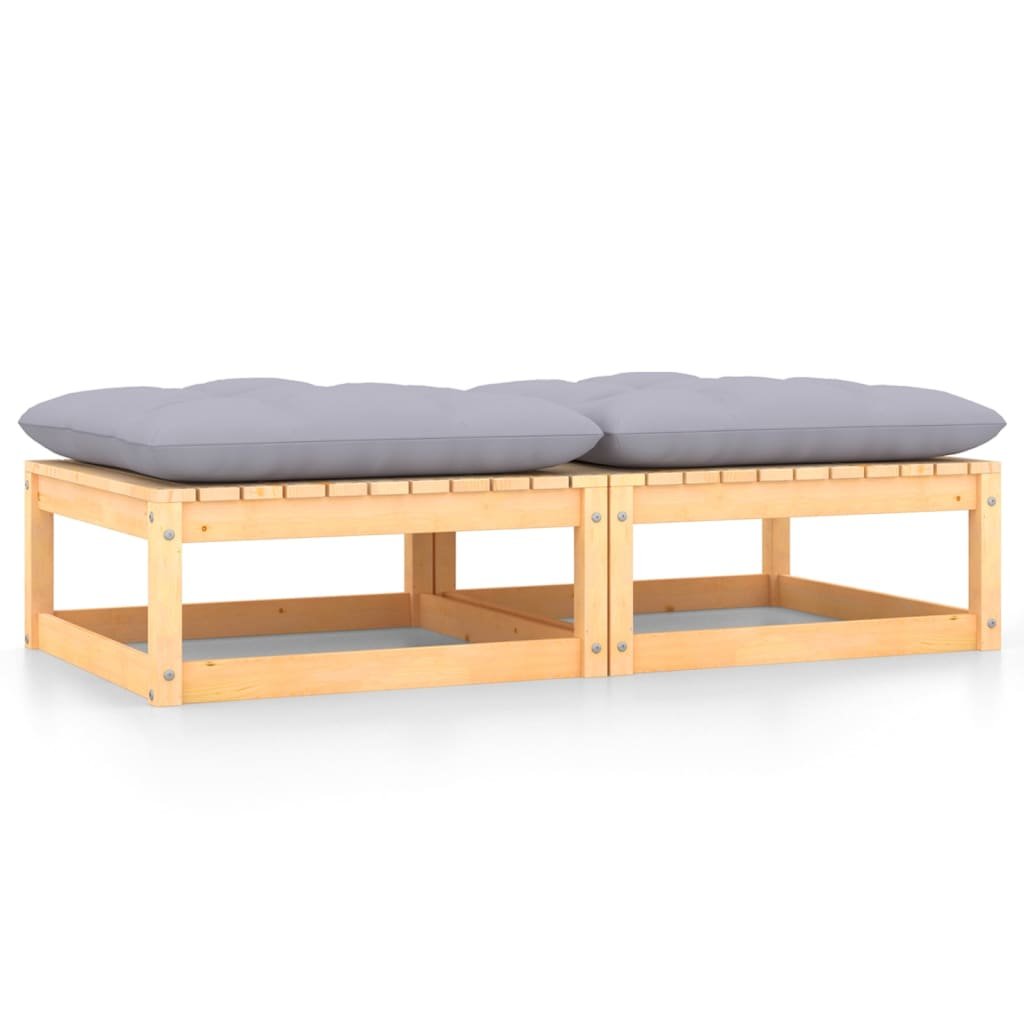vidaXL Stołki ogrodowe z poduszkami 2 szt. lite drewno sosnowe 805740