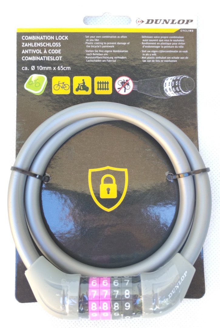 Dunlop Zapięcie rowerowe linka na szyfr 65cm E-18086-BLU