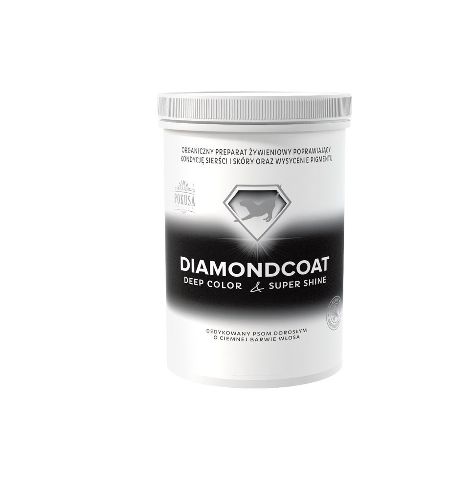 Pokusa DiamondCoat Deep Color & Super Shine 300g- poprawia kondycję skóry i sierści (dla psów o sierści czarnej, ciemnej i merle)