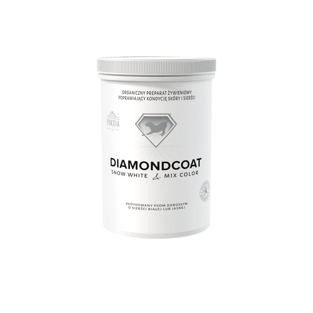 Pokusa DiamondCoat Snow White & Mix Color 300g - poprawia kondycję skóry i sierści (dla psów o sierści białej, jasnej i mieszanej)