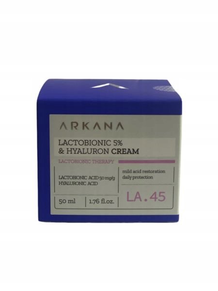 Arkana, Lactobionic & Hyaluron, Krem z 5% kwasem laktobionowym i hialuronowym, 50 ml