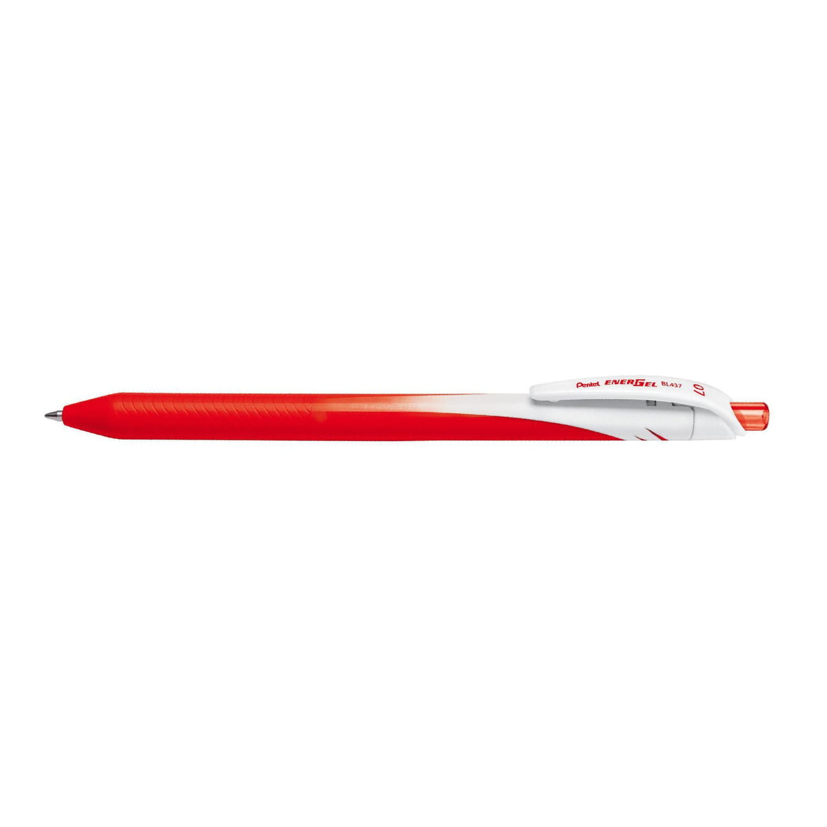 Pióro kulkowe czerwone z tuszem żelowym system przyciskowy BL437 Pentel