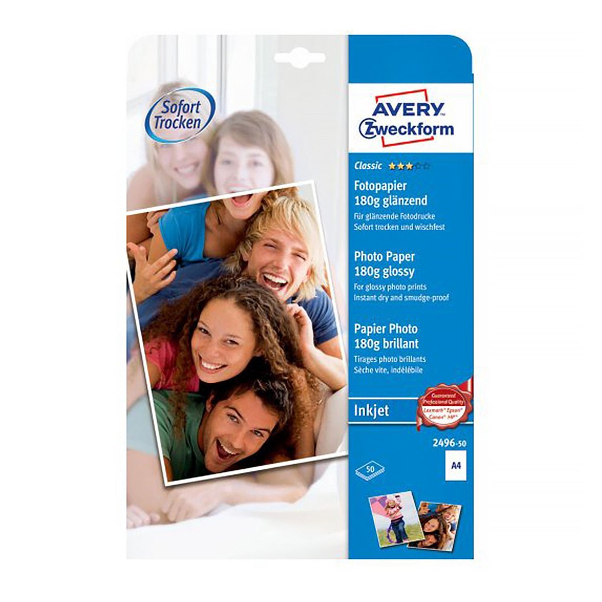 Avery everyday powlekany błyszczący A4 100 180g 2496