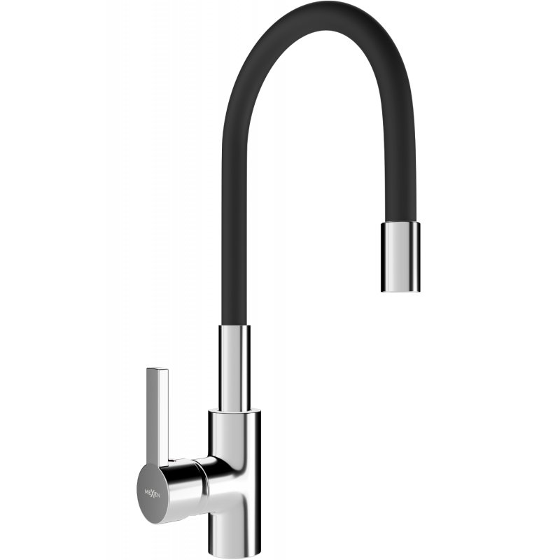 Mexen Flex bateria kuchenna, chrom/czarna - 670900-07